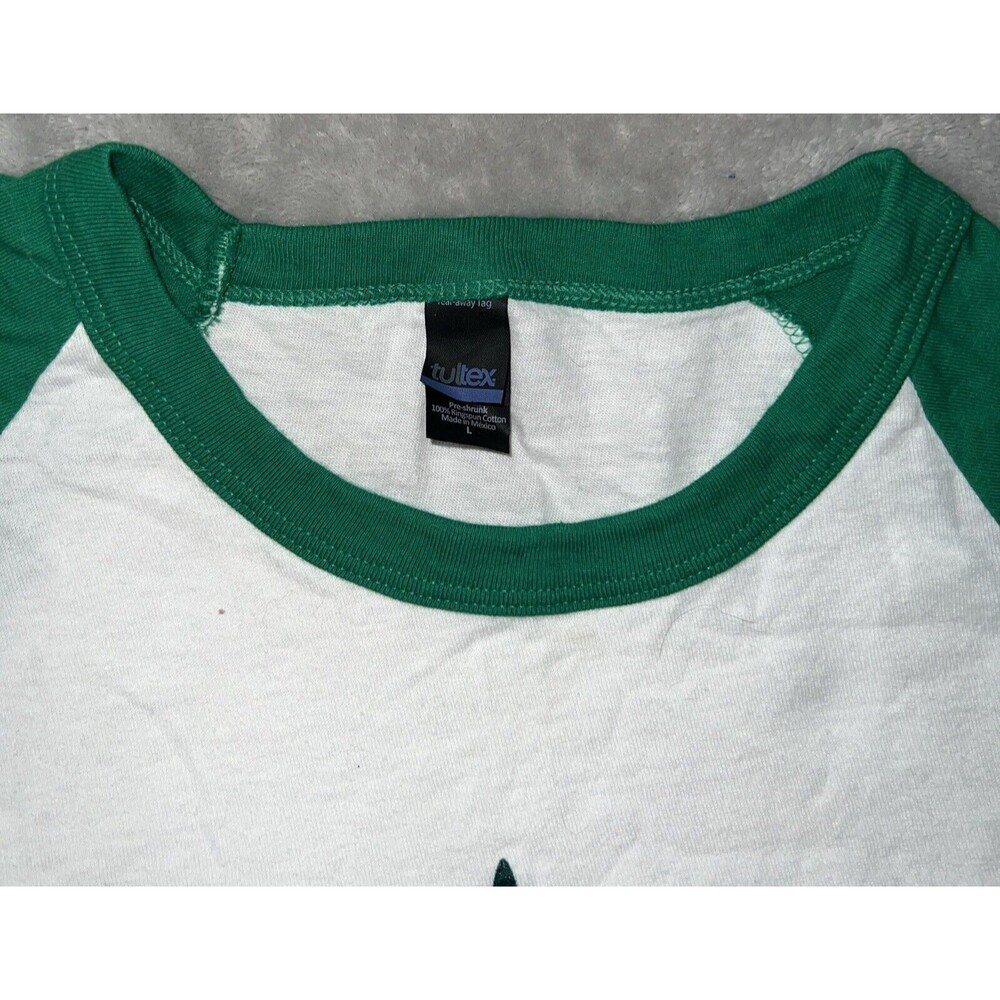 Tultex Vintage 80s Adult L Cotton 3/4 Sleeve Michigan Marijuana Leaf Graphic Tee - Picture 3 of 10